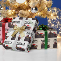 Funny Black Cat Christmas Wrapping Paper Roll Cute Kitty Xmas - Wonder Print Shop