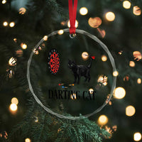 Funny Black Cat Darts Player Crystal Glass Ornament Darting Cat Dartist Gift - Wonder Print Shop