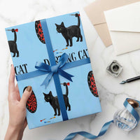 Funny Black Cat Darts Player Wrapping Paper Roll Darting Cat Dartist Gift - Wonder Print Shop