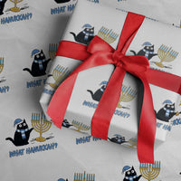 Funny Black Cat Hanukkah Chanukah Wrapping Paper Roll - Wonder Print Shop