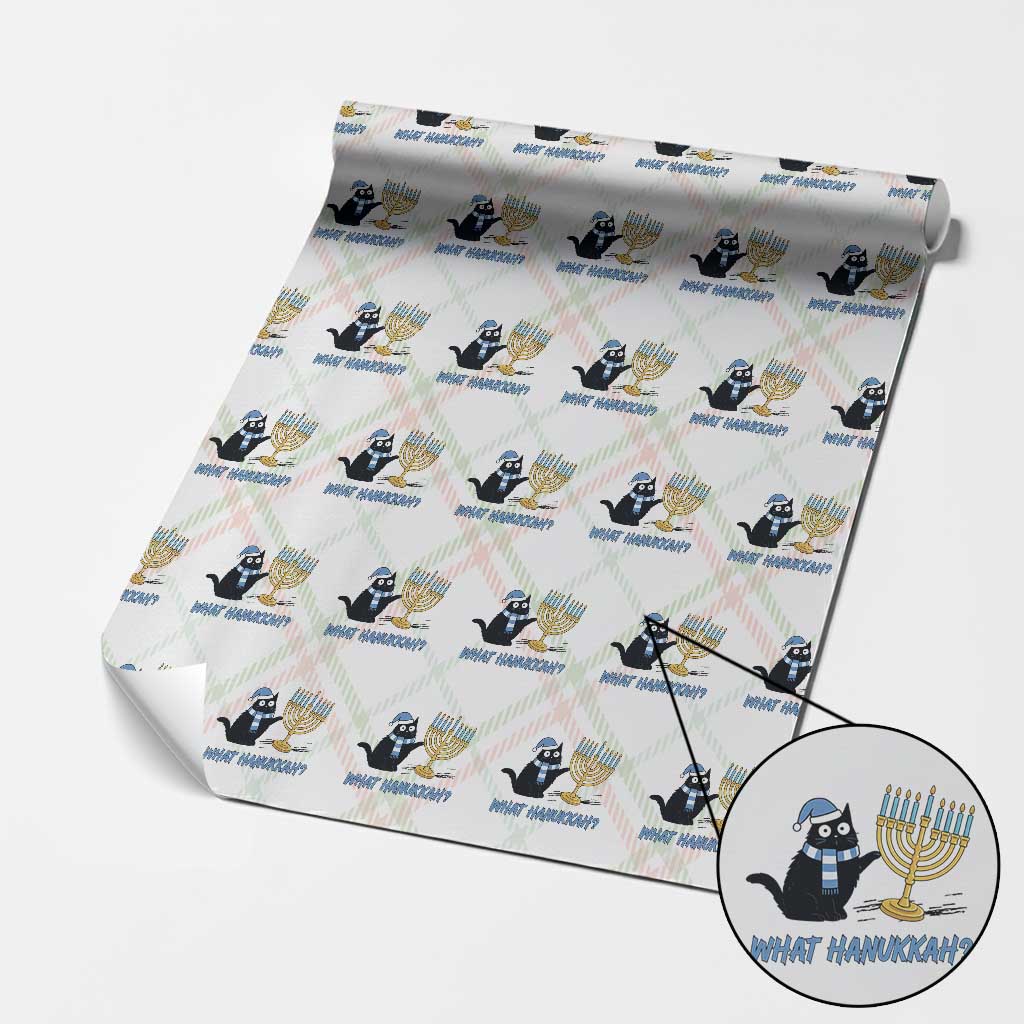 Funny Black Cat Hanukkah Chanukah Wrapping Paper Roll - Wonder Print Shop