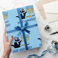 Funny Black Cat Hanukkah Chanukah Wrapping Paper Roll - Wonder Print Shop