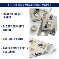 Funny Black Cat Hanukkah Chanukah Wrapping Paper Roll - Wonder Print Shop
