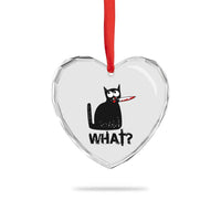 Funny Black Cat Heart Crystal Glass Ornament What Kitten Murderous - Wonder Print Shop