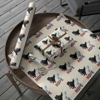 Funny Black Cat Kicks The Icy Chess Piece Nope Wrapping Paper Roll