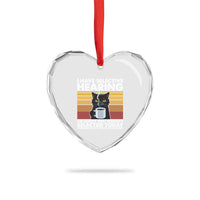 Funny Black Cat Meme Heart Crystal Glass Ornament I Have Selective Hearing You Were Not Selected Today - Wonder Print Shop