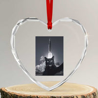 Funny Black Cat Selfie Heart Crystal Glass Ornament Back To The Moon Mission 2026