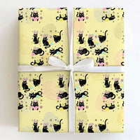 Funny Black Cat With Bunny Eggs Easter Day Wrapping Paper Roll