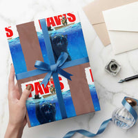 Funny Black Cat Wrapping Paper Roll PAWS Parody Kitten Mouse Humorous - Wonder Print Shop