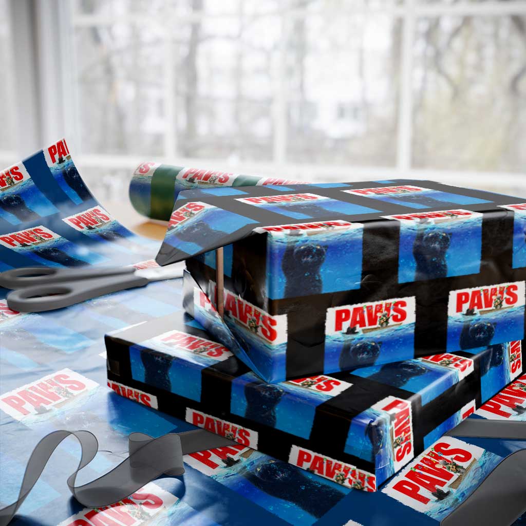 Funny Black Cat Wrapping Paper Roll PAWS Parody Kitten Mouse Humorous - Wonder Print Shop