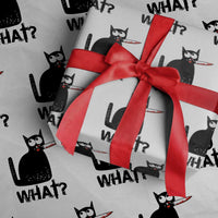 Funny Black Cat Wrapping Paper Roll What Kitten Murderous - Wonder Print Shop