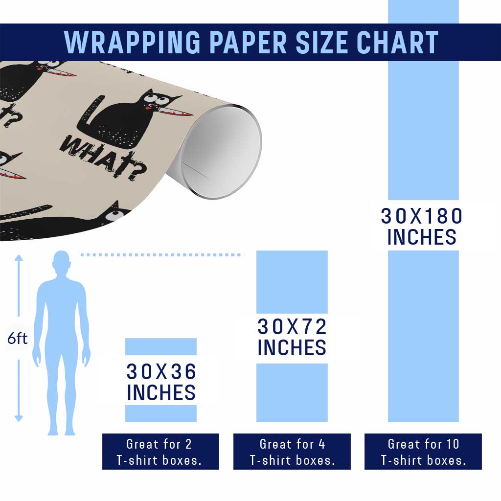 Funny Black Cat Wrapping Paper Roll What Kitten Murderous - Wonder Print Shop
