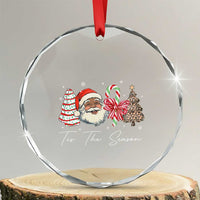 Funny Black Christmas Crystal Glass Ornament Tis The Season African American Santa - Wonder Print Shop
