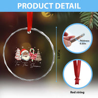 Funny Black Christmas Crystal Glass Ornament Tis The Season African American Santa - Wonder Print Shop