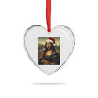 Funny Black Christmas Heart Crystal Glass Ornament Vintage Mona Lisa Afro Santa Da Vinci Xmas - Wonder Print Shop