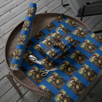 Funny Black Christmas Wrapping Paper Roll Vintage Mona Lisa Afro Santa Da Vinci Xmas - Wonder Print Shop