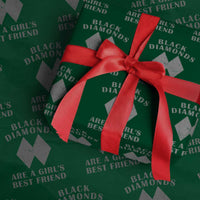 Funny Black Diamonds Are A Girls Best Friend Snow Skiing Wrapping Paper Roll
