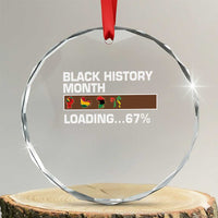 Funny Black History Month Loading Crystal Glass Ornament Six Seven Meme
