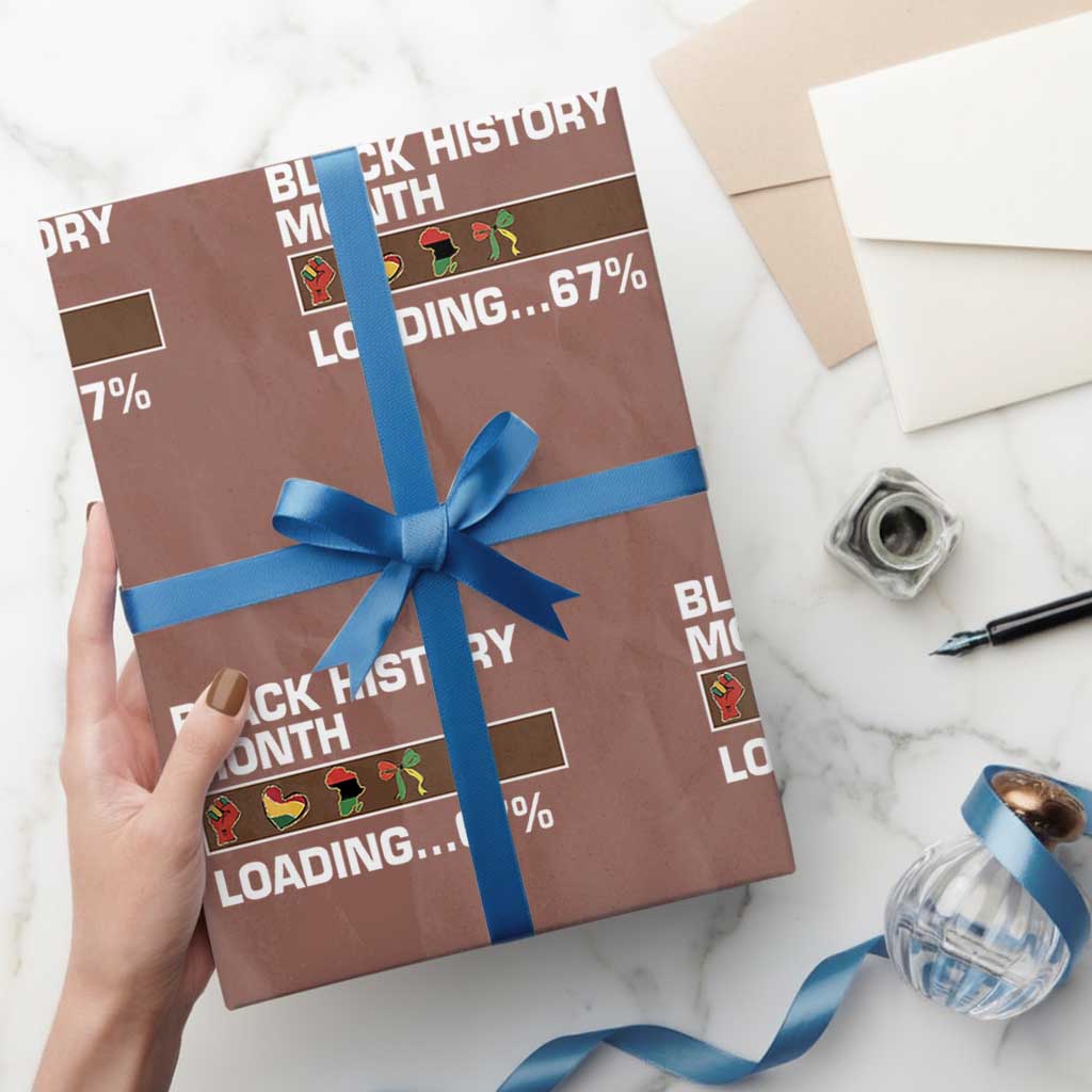 Funny Black History Month Loading Wrapping Paper Roll Six Seven Meme