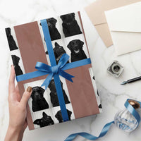 Funny Black Lab Wrapping Paper Roll Photobooth Selfie Dog Mom Gift - Wonder Print Shop
