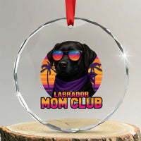 Funny Black Labrador Crystal Glass Ornament Dog Mom Retro Sunset Gift TS12