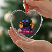 Funny Black Labrador Heart Crystal Glass Ornament Dog Mom Retro Sunset Gift - Wonder Print Shop