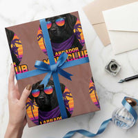 Funny Black Labrador Wrapping Paper Roll Dog Mom Retro Sunset Gift - Wonder Print Shop
