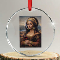 Funny Black Mona Lisa Crystal Glass Ornament Melanin Queen Black History Month - Wonder Print Shop
