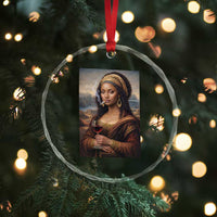 Funny Black Mona Lisa Crystal Glass Ornament Melanin Queen Black History Month - Wonder Print Shop