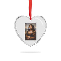 Funny Black Mona Lisa Heart Crystal Glass Ornament African American Pride - Wonder Print Shop