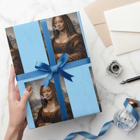 Funny Black Mona Lisa Wrapping Paper Roll African American Pride - Wonder Print Shop