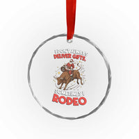 Funny Black Santa Bull Riding Christmas Crystal Glass Ornament I Do Not Deliver Gifts I Rodeo - Wonder Print Shop