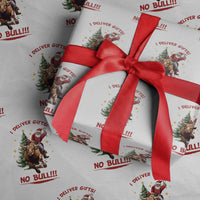 Funny Black Santa Bull Riding Christmas Wrapping Paper Roll I Deliver Gifts No Bull - Wonder Print Shop