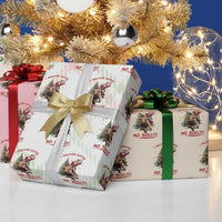 Funny Black Santa Bull Riding Christmas Wrapping Paper Roll I Deliver Gifts No Bull - Wonder Print Shop