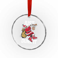 Funny Black Santa Christmas Basketball Crystal Glass Ornament Just Dunk It Xmas Sport - Wonder Print Shop