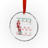 Funny Black Santa Christmas Basketball Crystal Glass Ornament Merry Swishmass Xmas Sport - Wonder Print Shop
