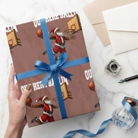 Funny Black Santa Christmas Basketball Wrapping Paper Roll Out Here Ballin Xmas Santa Sport - Wonder Print Shop