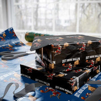 Funny Black Santa Christmas Basketball Wrapping Paper Roll Out Here Ballin Xmas Santa Sport - Wonder Print Shop