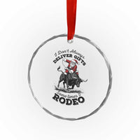 Funny Black Santa Cowboy Bull Rider Christmas Crystal Glass Ornament I Do Not Deliver Gifts I Rodeo - Wonder Print Shop