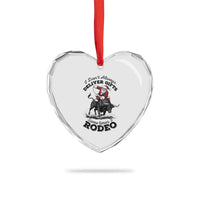 Funny Black Santa Cowboy Bull Rider Christmas Heart Crystal Glass Ornament I Do Not Deliver Gifts I Rodeo - Wonder Print Shop