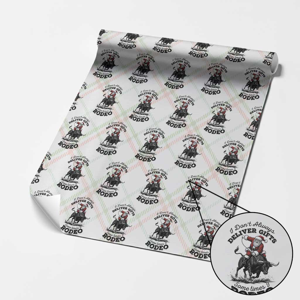 Funny Black Santa Cowboy Bull Rider Christmas Wrapping Paper Roll I Do Not Deliver Gifts I Rodeo - Wonder Print Shop