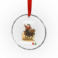 Funny Black Santa Cowboy Crystal Glass Ornament Merry Kwanzaa Cultural Pride Gift - Wonder Print Shop