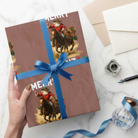Funny Black Santa Cowboy Wrapping Paper Roll Merry Kwanzaa Cultural Pride Gift - Wonder Print Shop