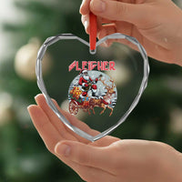 Funny Black Santa Heavy Metal Xmas Heart Crystal Glass Ornament Sleigher Xmas Rock & Roll - Wonder Print Shop