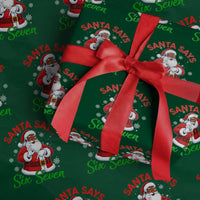 Funny Black Santa Says Six Seven Wrapping Paper Roll Xmas 67 Meme African American Santa Gen Alpha Slang - Wonder Print Shop