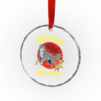 Funny Blood Moon Side Effects Wolf and Chihuahua Dog Humor Graphic Crystal Glass Ornament