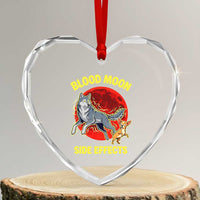 Funny Blood Moon Side Effects Wolf and Chihuahua Dog Humor Graphic Heart Crystal Glass Ornament