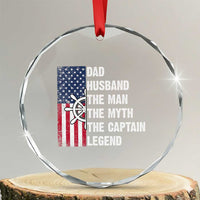 Funny Boat Captain Crystal Glass Ornament Dad Husband The Man The Myth The Captain Legend - Wonder Print Shop