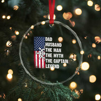 Funny Boat Captain Crystal Glass Ornament Dad Husband The Man The Myth The Captain Legend - Wonder Print Shop