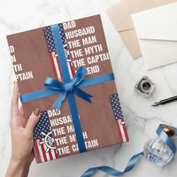Funny Boat Captain Wrapping Paper Roll Dad Husband The Man The Myth The Captain Legend - Wonder Print Shop